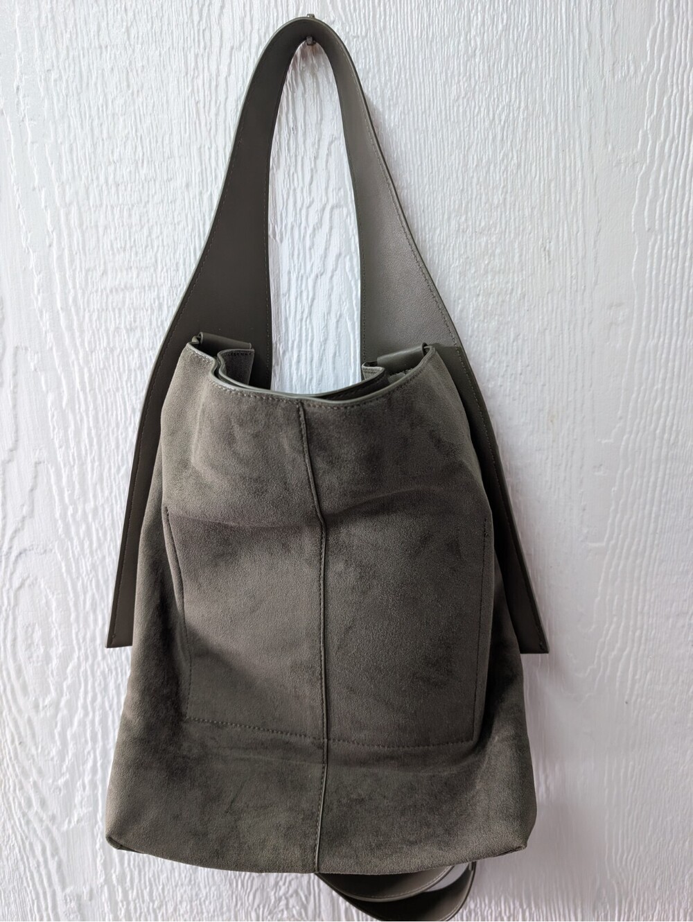 Songmont Drippy Tote Shoulder Bag Hobo Olive Green Suede - Picture 9 of 9